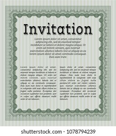  Green Retro invitation. Money design. Printer friendly. Detailed. 