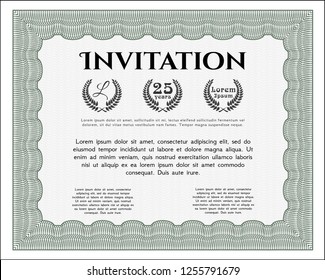 Green Retro invitation. Money Pattern design. Customizable, Easy to edit and change colors. With background. 