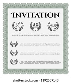 Green Retro invitation. Printer friendly. Customizable, Easy to edit and change colors. Lovely design. 