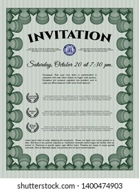 Green Retro invitation. With quality background. Detailed. Perfect design. 