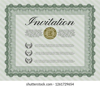 Green Retro invitation. Superior design. Vector illustration. Complex background. 