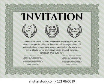 Green Retro invitation template. Retro design. Customizable, Easy to edit and change colors. Printer friendly. 