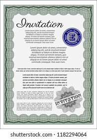 Green Retro invitation template. Easy to print. Customizable, Easy to edit and change colors. Beauty design. 
