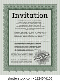 Green Retro invitation template. Elegant design. Customizable, Easy to edit and change colors. With quality background. 