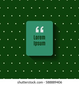 Green retro polka dot pattern with quote text bubble