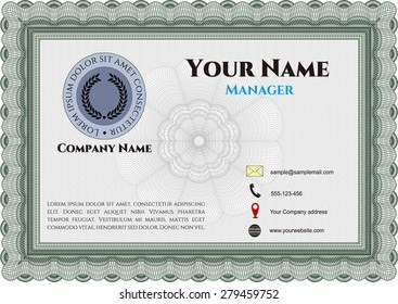 Green retro presentation card