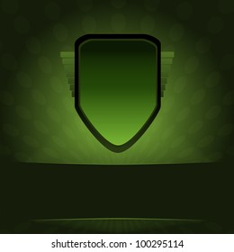 green retro shield