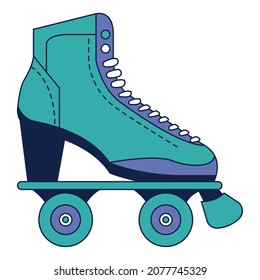 green retro skate sport icon