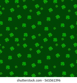 Green retro St. Patrick's day seamless pattern with clover