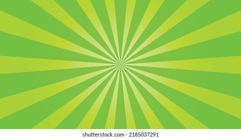 Green retro starburst vector abstract background. Sunburst radial illustration.