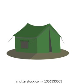 Green retro tent icon, vector design