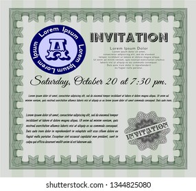 Green Retro vintage invitation. Customizable, Easy to edit and change colors. With quality background. Retro design. 