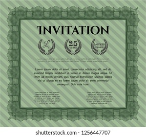 Green Retro vintage invitation. Money Pattern design. With background. Vector illustration. 