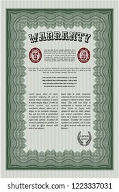 Green Retro vintage Warranty Certificate. Printer friendly. Customizable, Easy to edit and change colors. Superior design. 