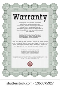 Green Retro vintage Warranty Certificate. Detailed. Printer friendly. Superior design. 