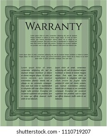  Green Retro WarGreen Vintage Warranty Certificate template. Modern design. With linear background. Customizable, Easy to edit and change colors. ranty template. With guilloche pattern and background.