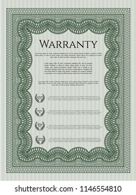 Green Retro Warranty Certificate template. With background. Customizable, Easy to edit and change colors. Sophisticated design. 