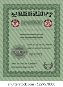 Green Retro Warranty Certificate template. Customizable, Easy to edit and change colors. Printer friendly. Beauty design. 