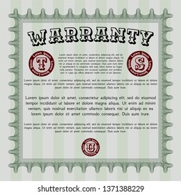 Green Retro Warranty template. Customizable, Easy to edit and change colors. Easy to print. Beauty design. 