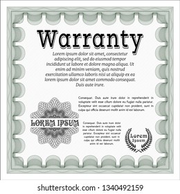 Green Retro Warranty template. Detailed. Easy to print. Nice design. 