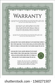 Green Retro Warranty template. Printer friendly. Superior design. Customizable, Easy to edit and change colors. 