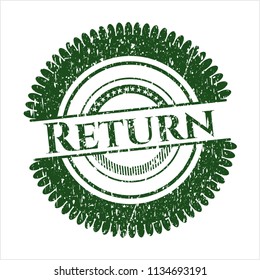 Green Return distressed grunge stamp