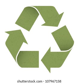 Green reuse symbol, isolated on white. Vector, EPS10