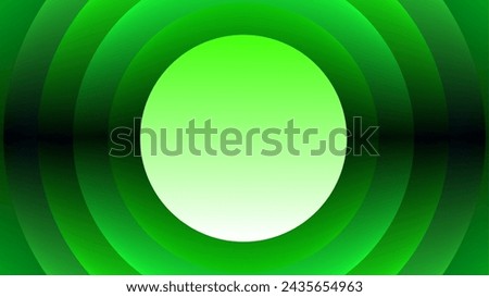 Green reverberating repeating circles with green white circle copy space frame