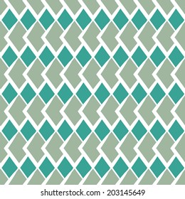 Green rhombic checks seamless vector pattern.