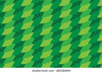 Green rhombus diagonal leaves pattern