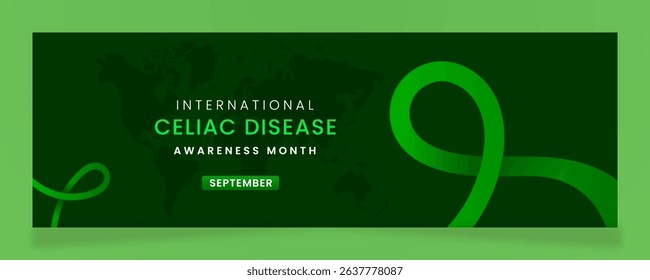 Green ribbon awareness graphic for International Celiac Disease Awareness Month banner.