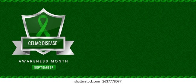 Green ribbon awareness graphic for International Celiac Disease Awareness Month banner.