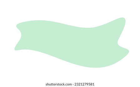 Green ribbon banner icon, Web design element. Hand drawn vector illustration. Place for your text for business, greeting card and holidays