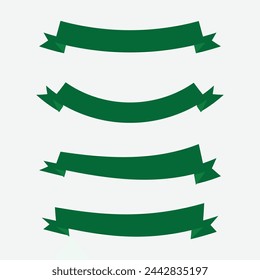 Green Ribbon banner set. Ribbons collection. Ribbons and Ribbon icons. modern simple ribbons collection Vector illustration. Eps file 379.