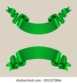 Green ribbon bannerst.Vector green ribbons.