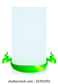 Green ribbon with blank Vector