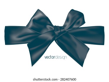 Green ribbon and bow, vector illustration.