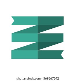 green ribbon decoration ornament vector illustration eps 10