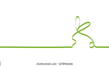 green ribbon easter rabbit vector