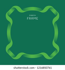 Green Ribbon Frame on Dark green backround