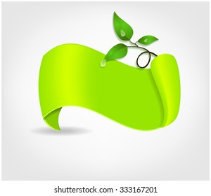 Green ribbon with germ and place for text