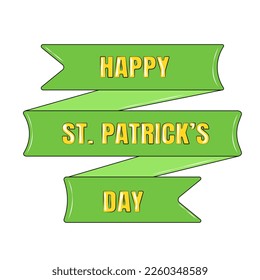 Green Ribbon with Happy St Patricks Day Lettering