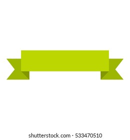 Green ribbon icon. Flat illustration of green ribbon vector icon for web