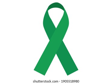 Green ribbon for organ donors.