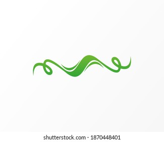 Plantilla de diseño de logotipo de forma verde y cinta