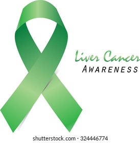 Green ribbon, symbol of liver cancer awareness.