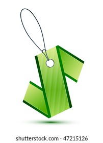 Green ribbon tag