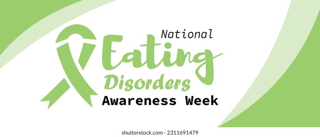 Green ribbon and text NATIONAL EATING DISORDERS AWARENESS WEEK o