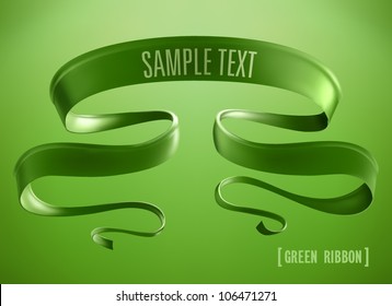 Green ribbon. Vector