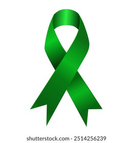 green ribbon vector illustration with white background